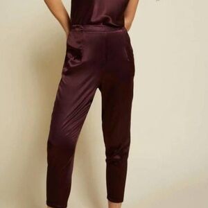 SALE - Nation LTD Los Angeles Madrid Sangria Wine Rayon Satin Pants Sz Med